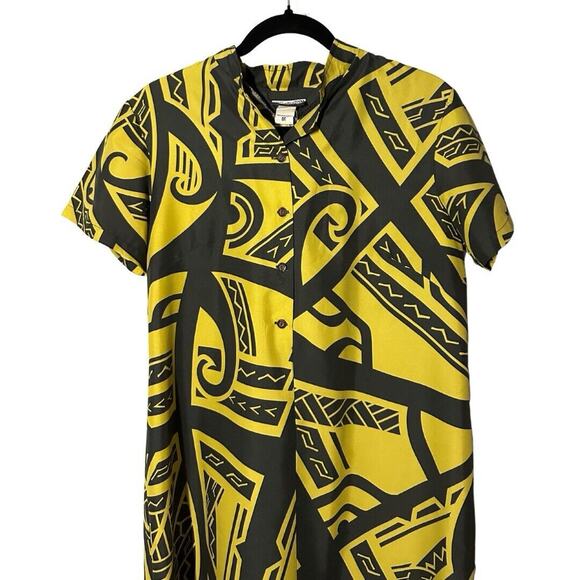 Manuhealii Hawaiian Print Aloha Wear Tribal Print Short Sleeve Dress Size M - Picture 3 of 9